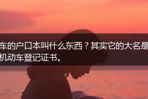 车的户口本叫什么东西？其实它的大名是机动车登记证书。