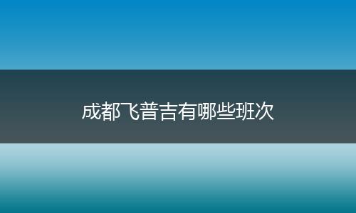 成都飞普吉有哪些班次