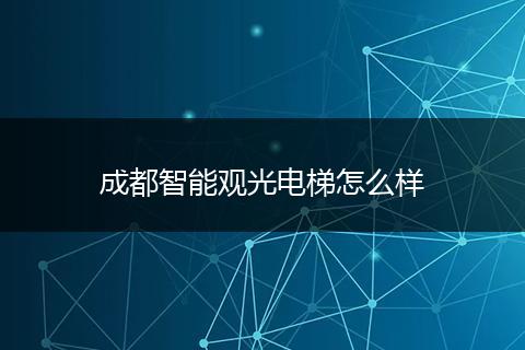 成都智能观光电梯怎么样