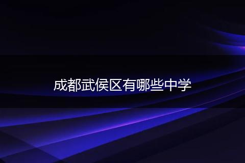 成都武侯区有哪些中学
