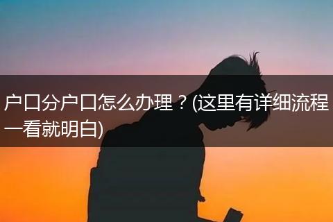 户口分户口怎么办理？(这里有详细流程一看就明白)