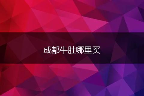 成都牛肚哪里买