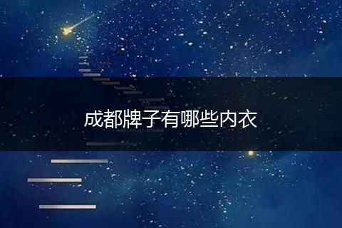 成都牌子有哪些内衣