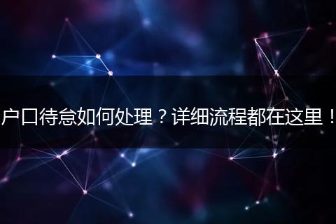 户口待怠如何处理？详细流程都在这里！