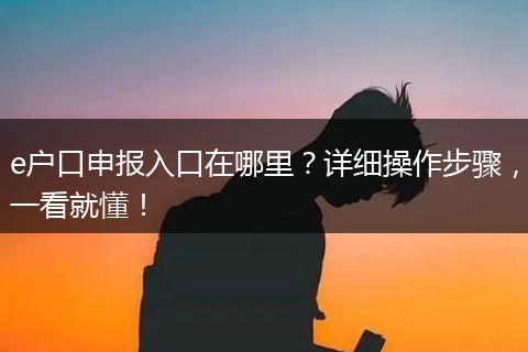 e户口申报入口在哪里？详细操作步骤，一看就懂！