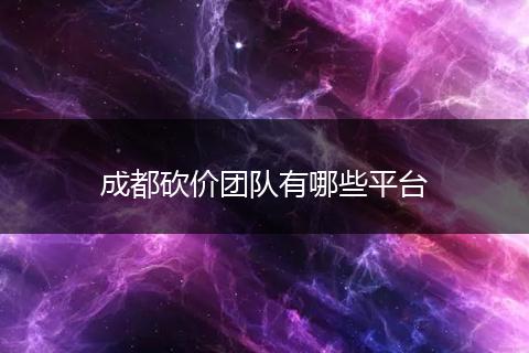 成都砍价团队有哪些平台