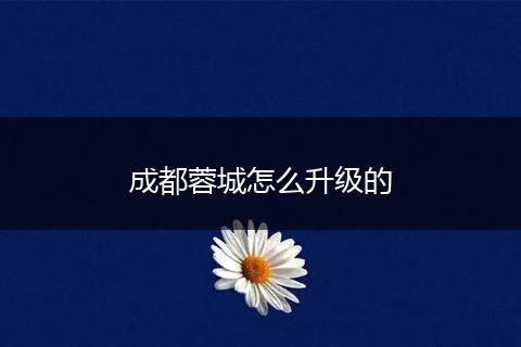 成都蓉城怎么升级的