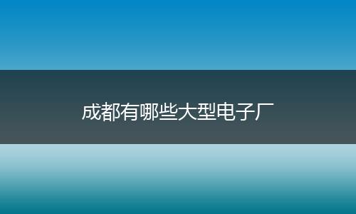 成都有哪些大型电子厂