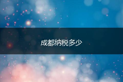 成都纳税多少