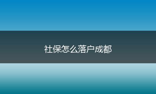 社保怎么落户成都