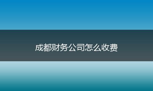 成都财务公司怎么收费