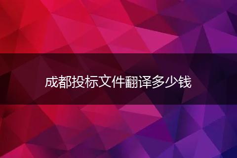 成都投标文件翻译多少钱