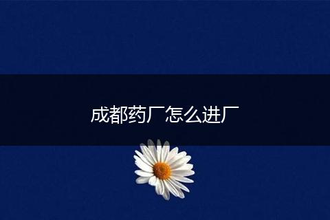 成都药厂怎么进厂