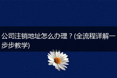 公司注销地址怎么办理?(全流程详解一步步教学)