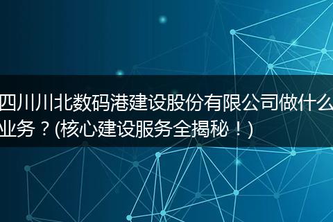 四川川北数码港建设股份有限公司做什么业务？(核心建设服务全揭秘！)