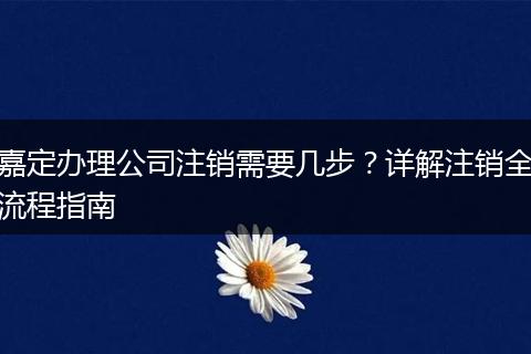 嘉定办理公司注销需要几步?详解注销全流程指南