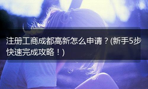 注册工商成都高新怎么申请？(新手5步快速完成攻略！)