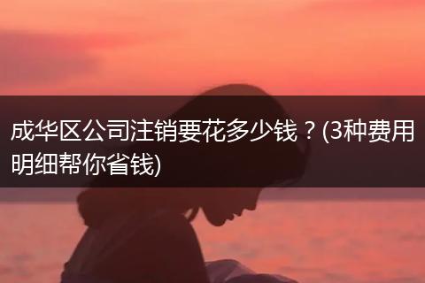 成华区公司注销要花多少钱？(3种费用明细帮你省钱)