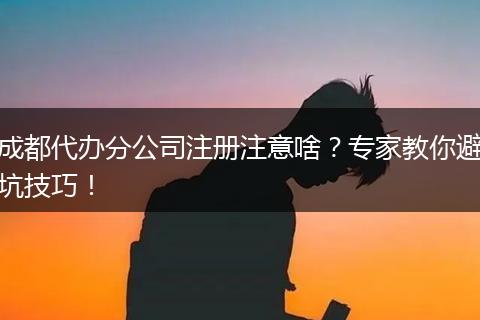 成都代办分公司注册注意啥?专家教你避坑技巧!