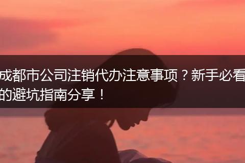 成都市公司注销代办注意事项?新手必看的避坑指南分享!