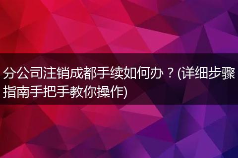 分公司注销成都手续如何办?(详细步骤指南手把手教你操作)