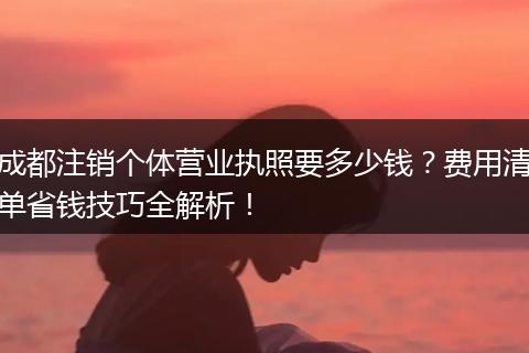成都注销个体营业执照要多少钱？费用清单省钱技巧全解析！