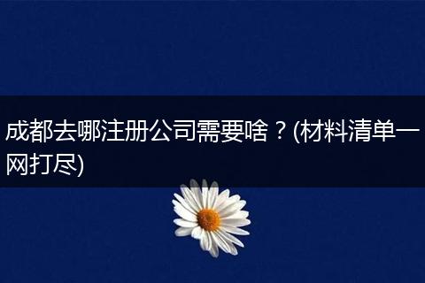 成都去哪注册公司需要啥？(材料清单一网打尽)