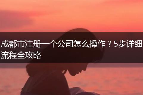 成都市注册一个公司怎么操作？5步详细流程全攻略