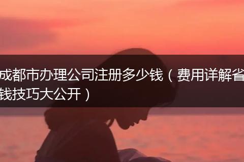 成都市办理公司注册多少钱（费用详解省钱技巧大公开）