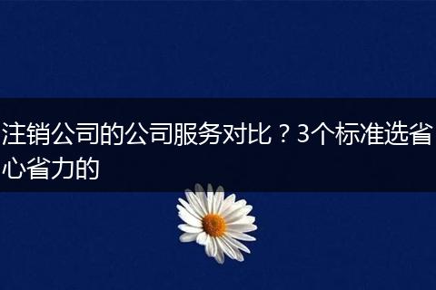 注销公司的公司服务对比?3个标准选省心省力的