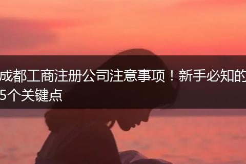 成都工商注册公司注意事项!新手必知的5个关键点