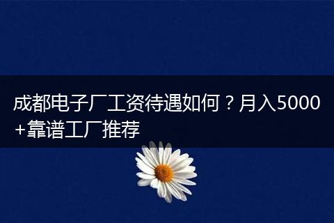 成都电子厂工资待遇如何？月入5000+靠谱工厂推荐
