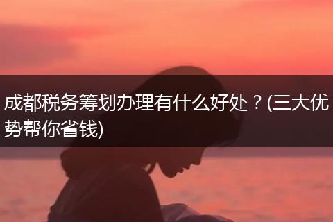 成都税务筹划办理有什么好处?(三大优势帮你省钱)