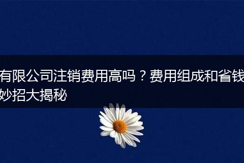 有限公司注销费用高吗?费用组成和省钱妙招大揭秘