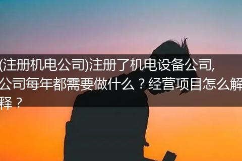 (注册机电公司)注册了机电设备公司,公司每年都需要做什么？经营项目怎么解释？