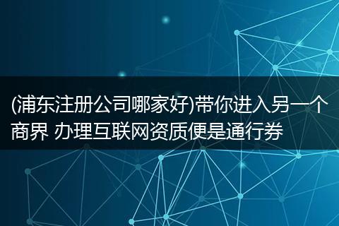 (浦东注册公司哪家好)带你进入另一个商界 办理互联网资质便是通行券