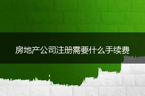 房地产公司注册需要什么手续费