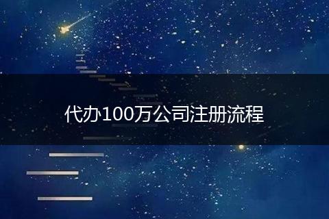 代办100万公司注册流程
