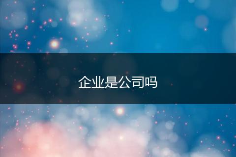企业是公司吗
