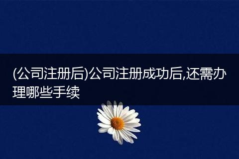 (公司注册后)公司注册成功后,还需办理哪些手续