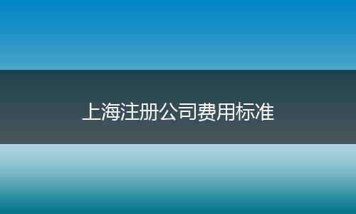 上海注册公司费用标准