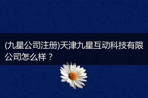 (九星公司注册)天津九星互动科技有限公司怎么样？