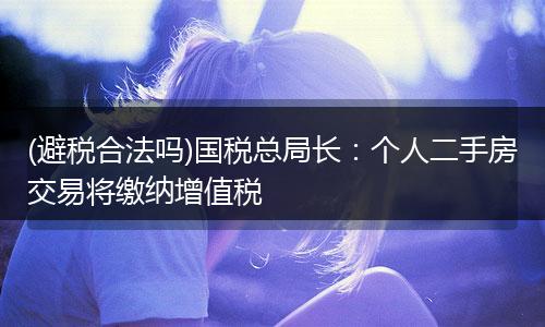 (避税合法吗)国税总局长：个人二手房交易将缴纳增值税