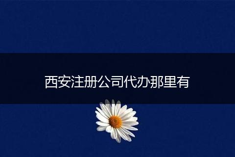 西安注册公司代办那里有