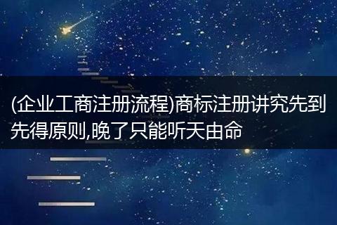 (企业工商注册流程)商标注册讲究先到先得原则,晚了只能听天由命