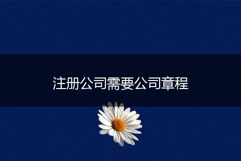 注册公司需要公司章程