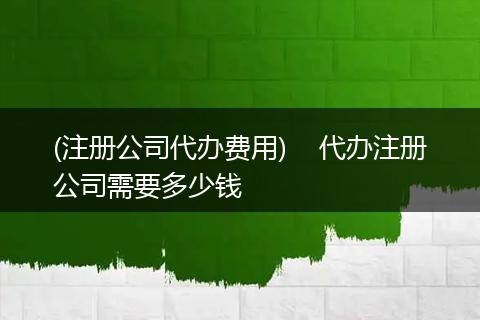 (注册公司代办费用)    代办注册公司需要多少钱