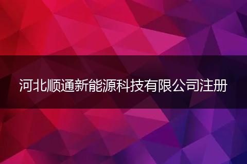 河北顺通新能源科技有限公司注册