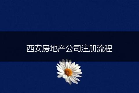 西安房地产公司注册流程