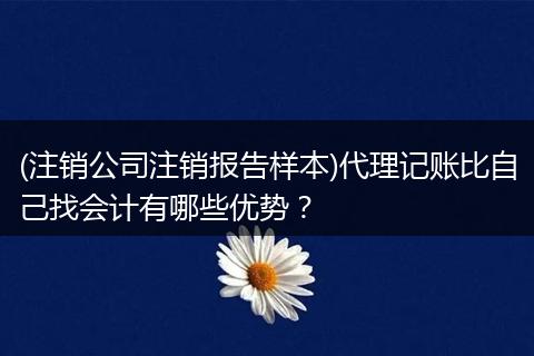 (注销公司注销报告样本)代理记账比自己找会计有哪些优势？